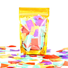 Load image into Gallery viewer, Confetti, neon, tissue, party time, party pack, rainbow, festival, Coachella confetti, Coachella, biodegradable, water-saving, festival confetti, rave confetti, EDC confetti, Palm Springs, coronavirus, rona, covid, covid-19, party safely inside, pandemic parties, pandemic 
